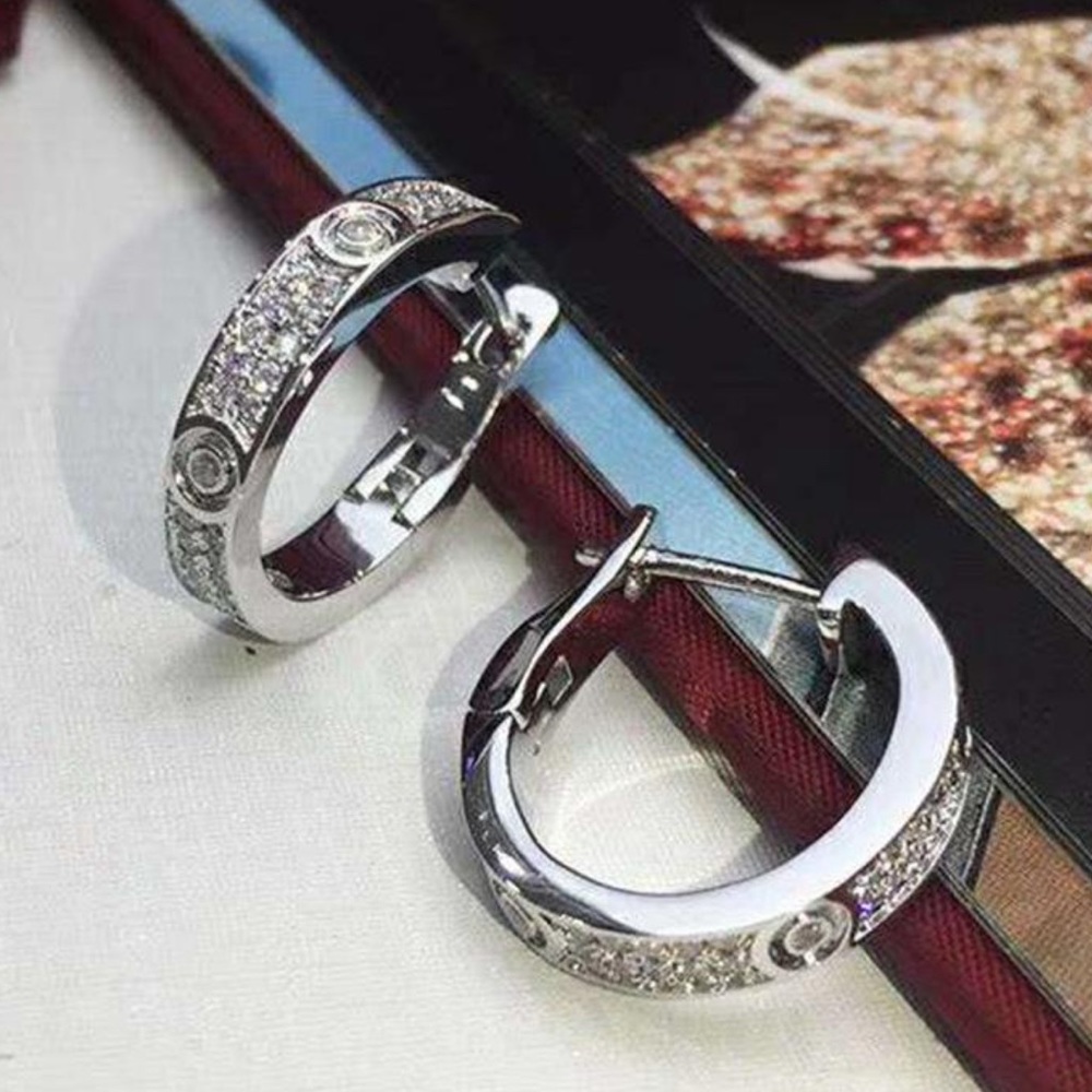 Small Titanium Crystal Hoops - Picture 2 of 2
